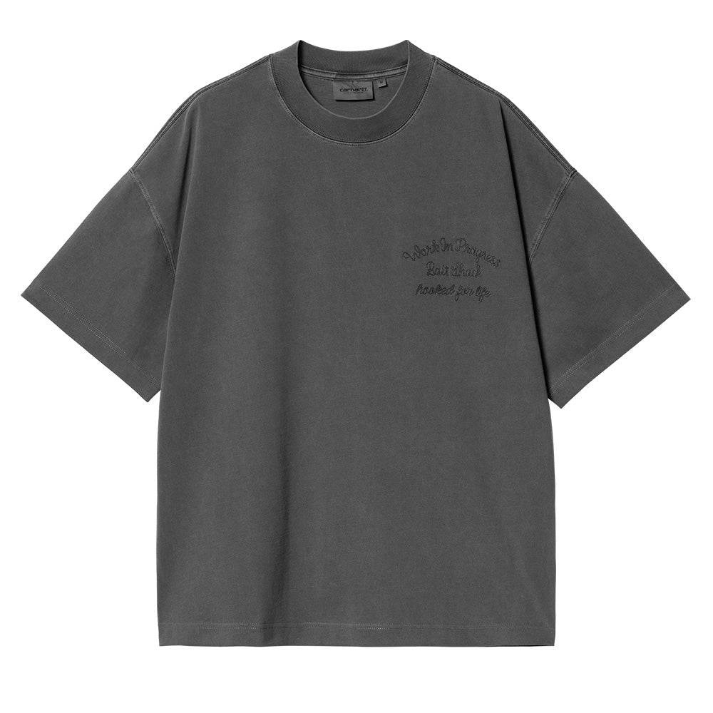 carhartt wip i034660 2ot gd ss bait shack t shirt black garment dyed
