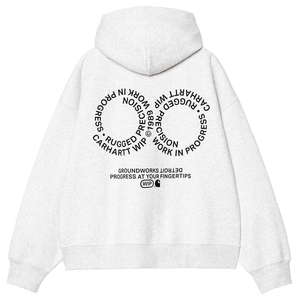 carhartt wip i0346900o xx hooded rotation sweat ash heather black