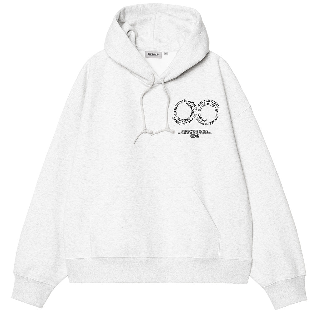 carhartt wip i0346900o xx hooded rotation sweat ash heather black