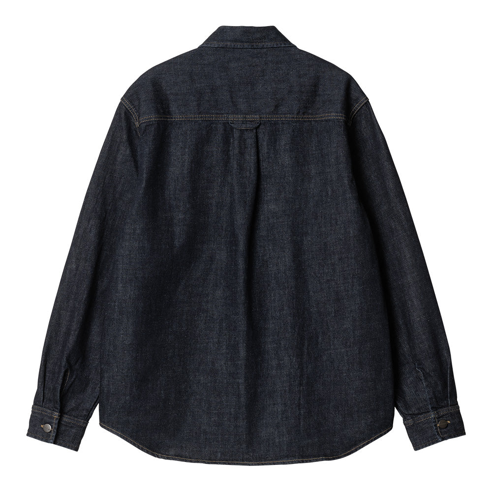 carhartt wip i03473512 lincoln shirt jacket blue rinsed