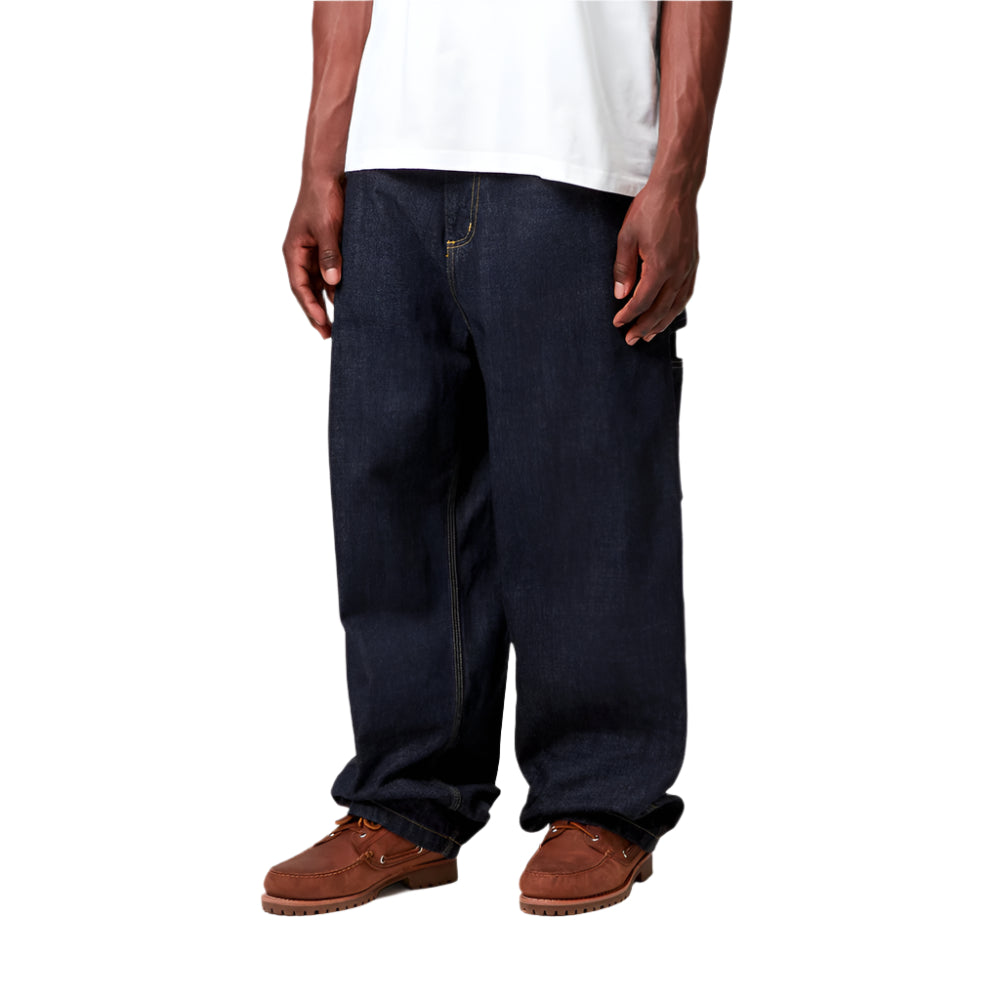 carhartt wip i034871 og single knee graphic pant pant blue rinsed