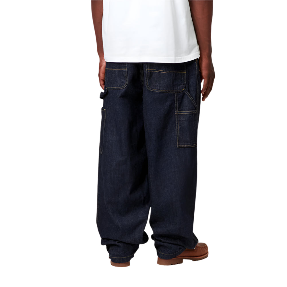 carhartt wip i034871 og single knee graphic pant pant blue rinsed