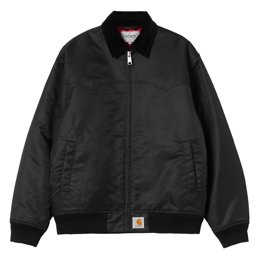 carhartt wip i035147 santa fe alumni jacket blackscarlet