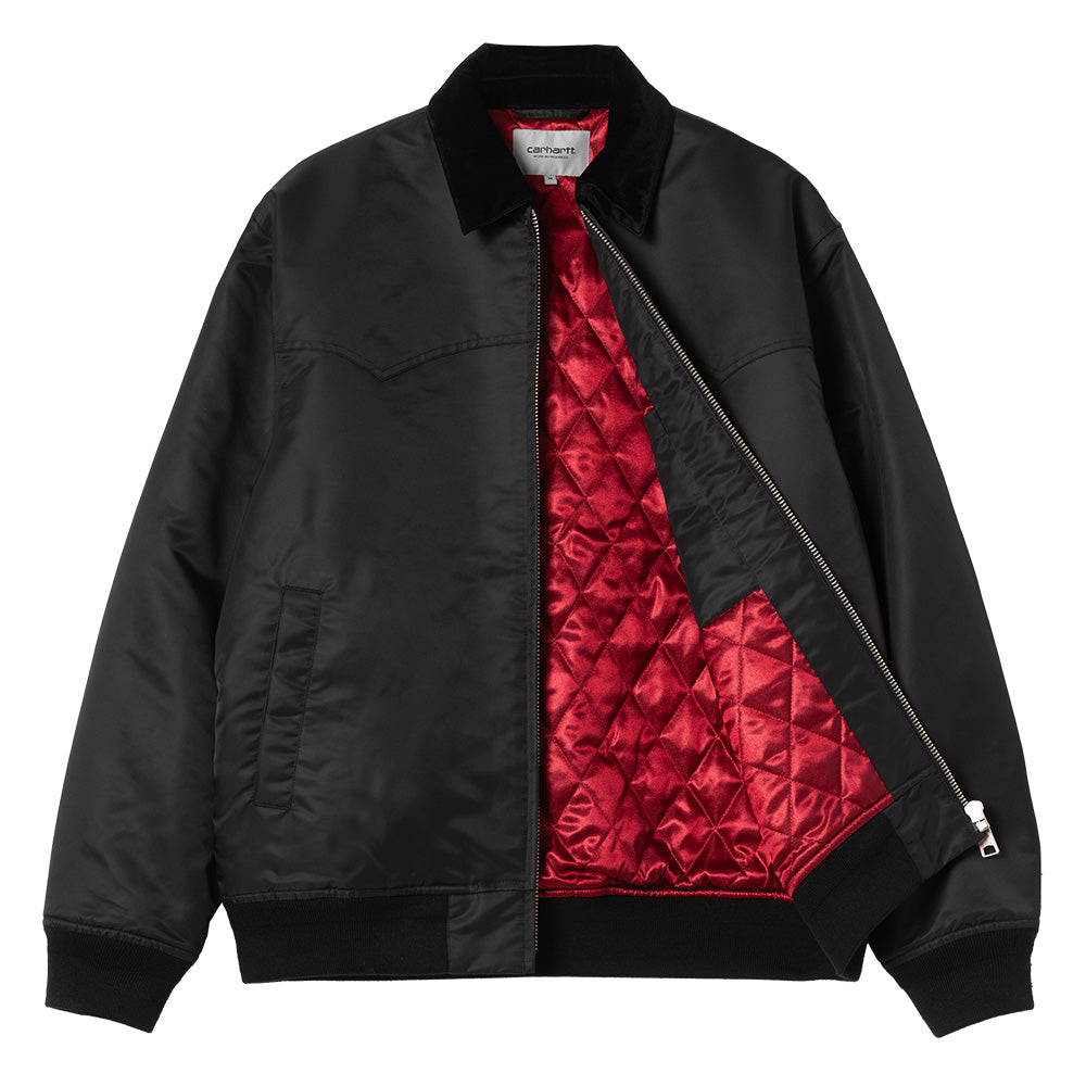 carhartt wip i035147 santa fe alumni jacket blackscarlet