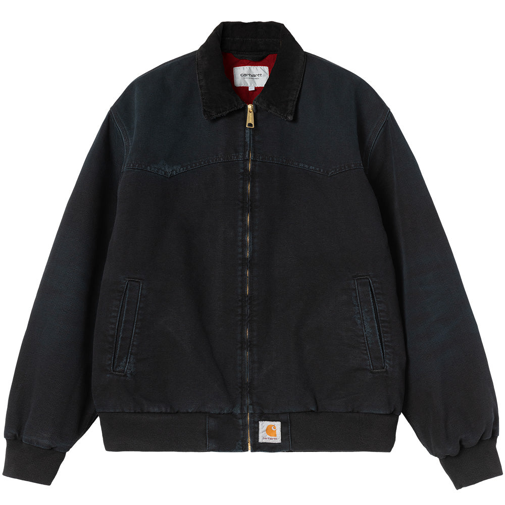 carhartt wip i036240 og santa fe jacket blackblack grind wash