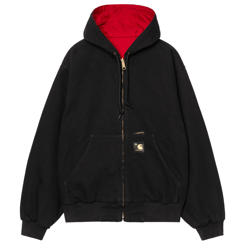 carhartt wip i036412 3gj 50 years anniversary og active jacket canvas black usa red rinsed