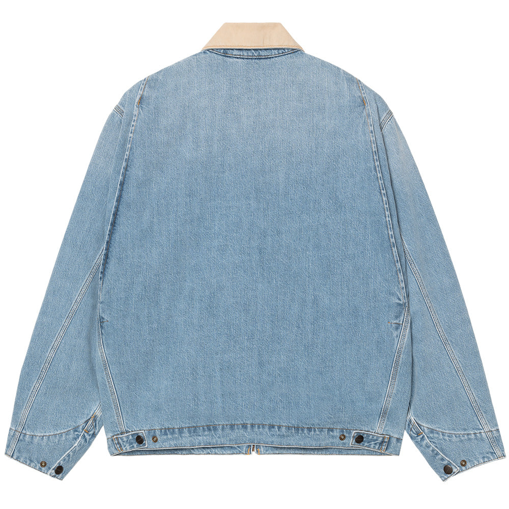 carhartt wip i036593 2xn ur og detroit jacket blue dusty h brown burst washed