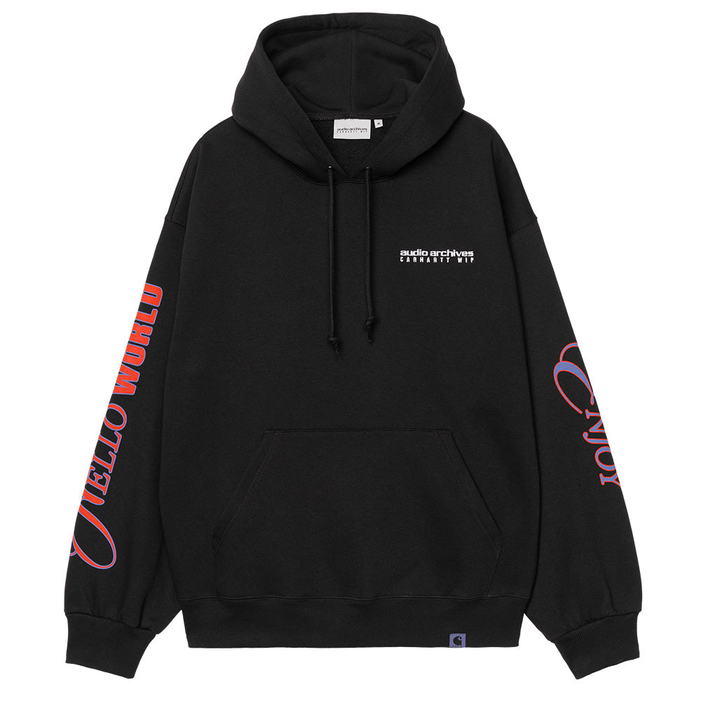 carhartt wip i036683 audio archives wip hooded sweatshirt black