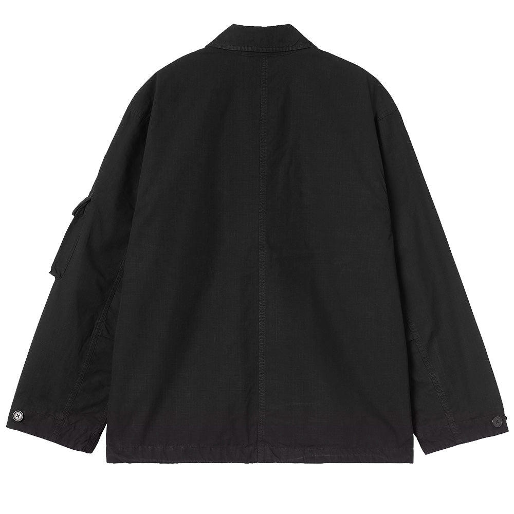 carhartt wip manderson jacket black garment dyed