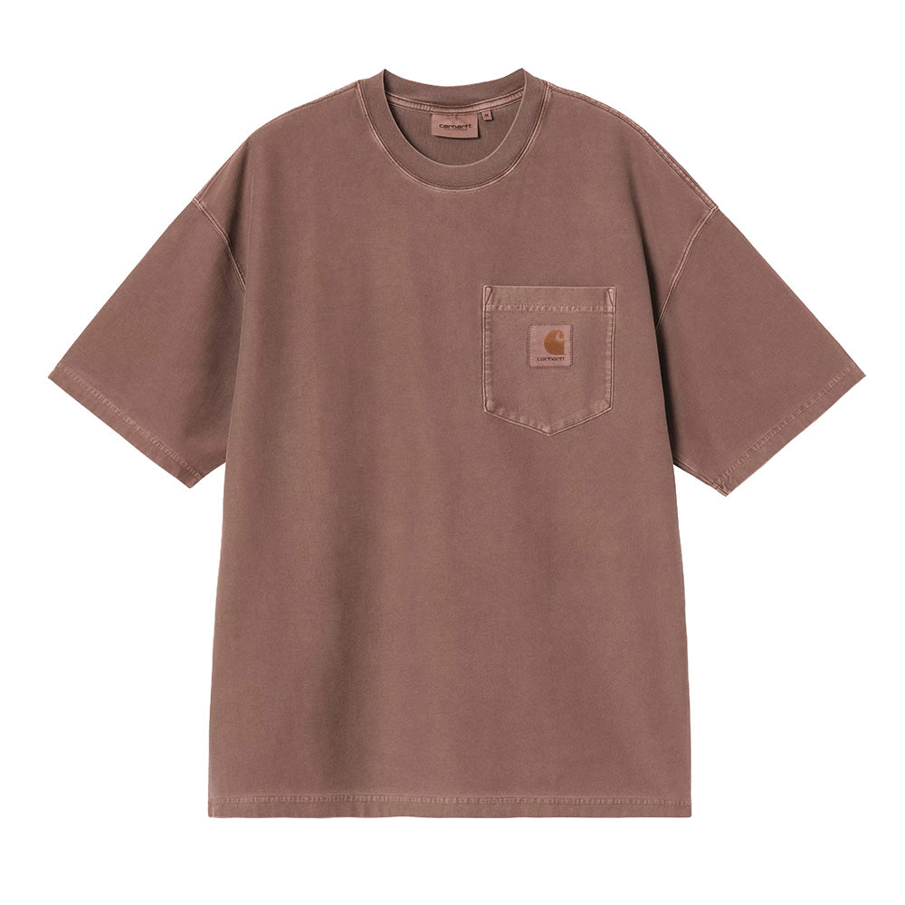carhartt wip ss loose pocket t shirt tobacco garment dyed