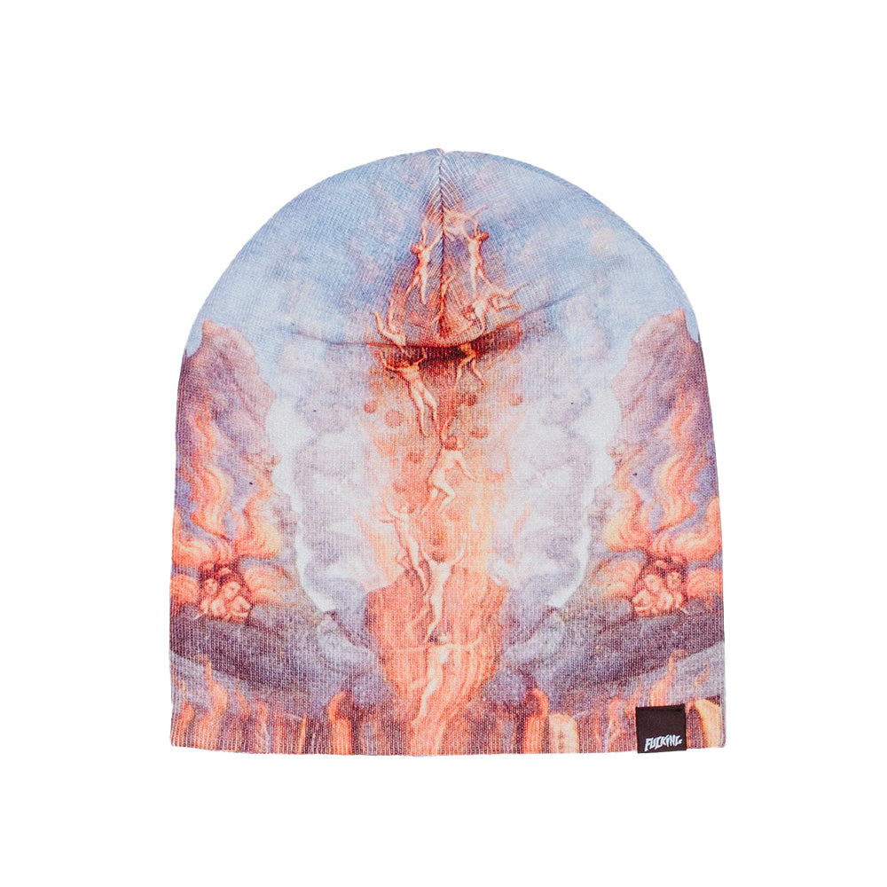 fucking awesome inferno skully beanie aop