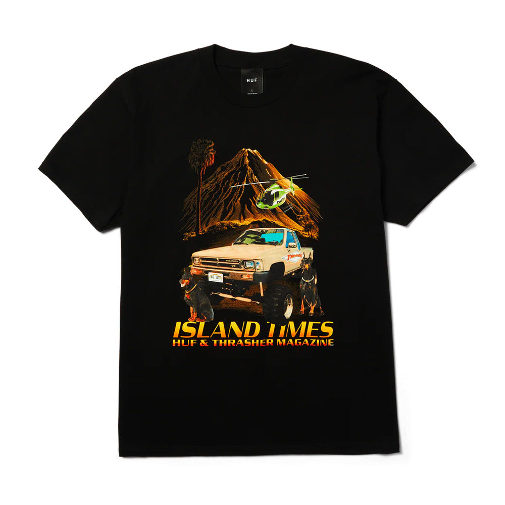 huf ac01268 x thrasher island times tee shirt black