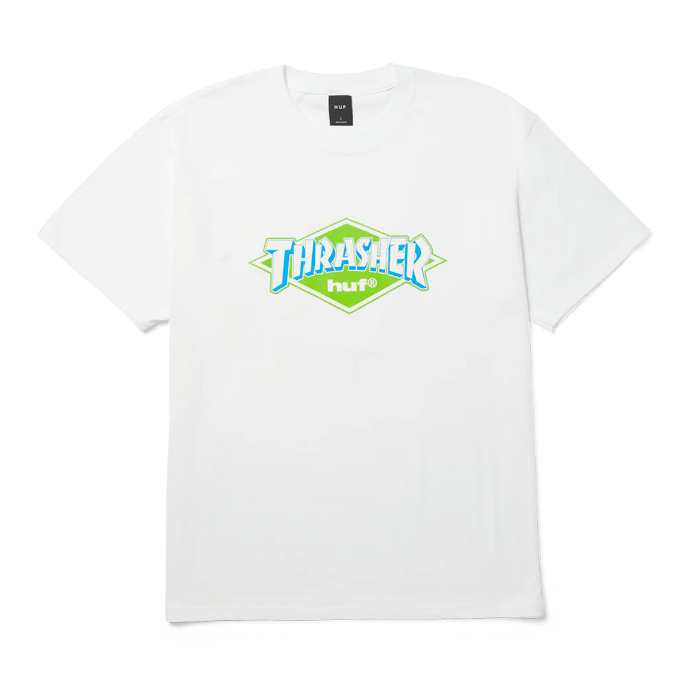 huf ac01268 x thrasher logo tee shirt white