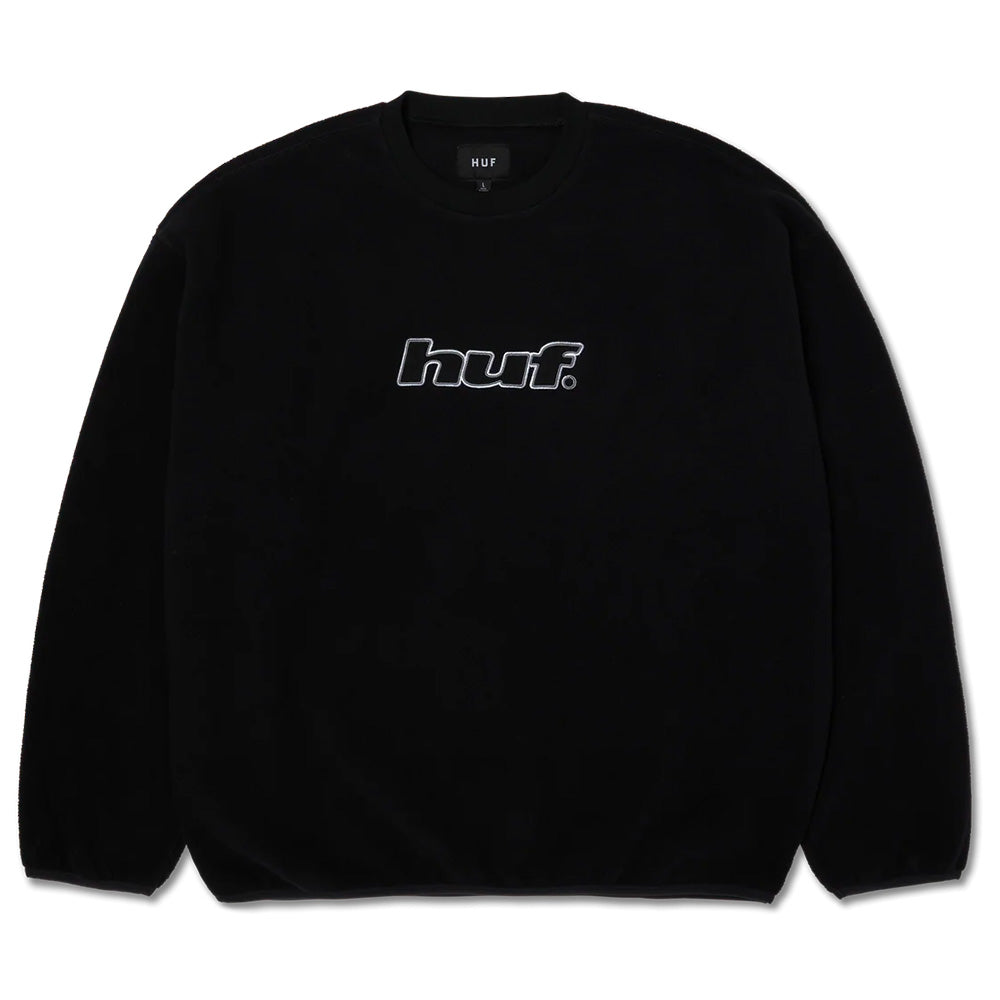 huf fl00247 h dot polar fleece crewneck black