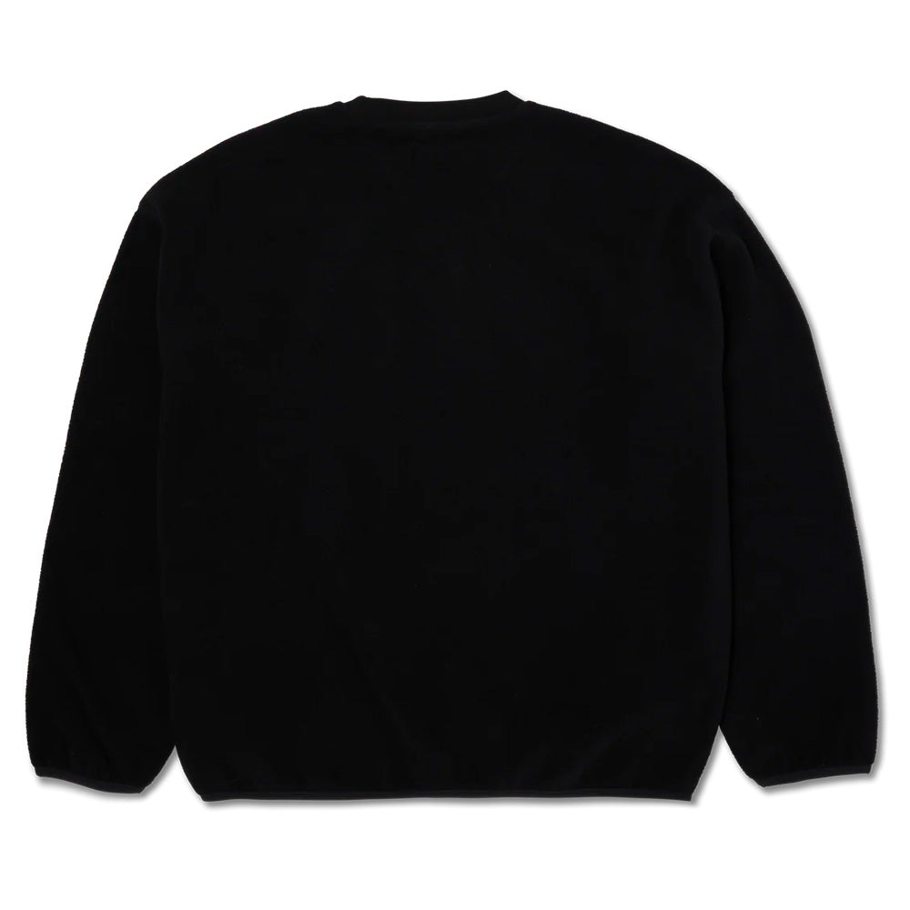 huf fl00247 h dot polar fleece crewneck black
