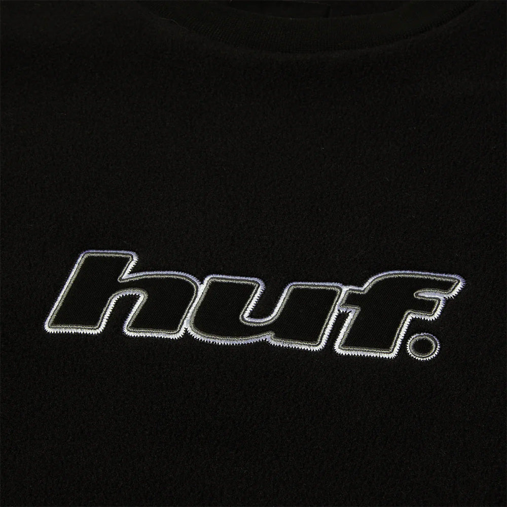 huf fl00247 h dot polar fleece crewneck black