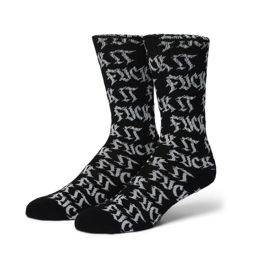 HUF HUF FUCK IT OLD STYLE CREW SOCK // BLACK