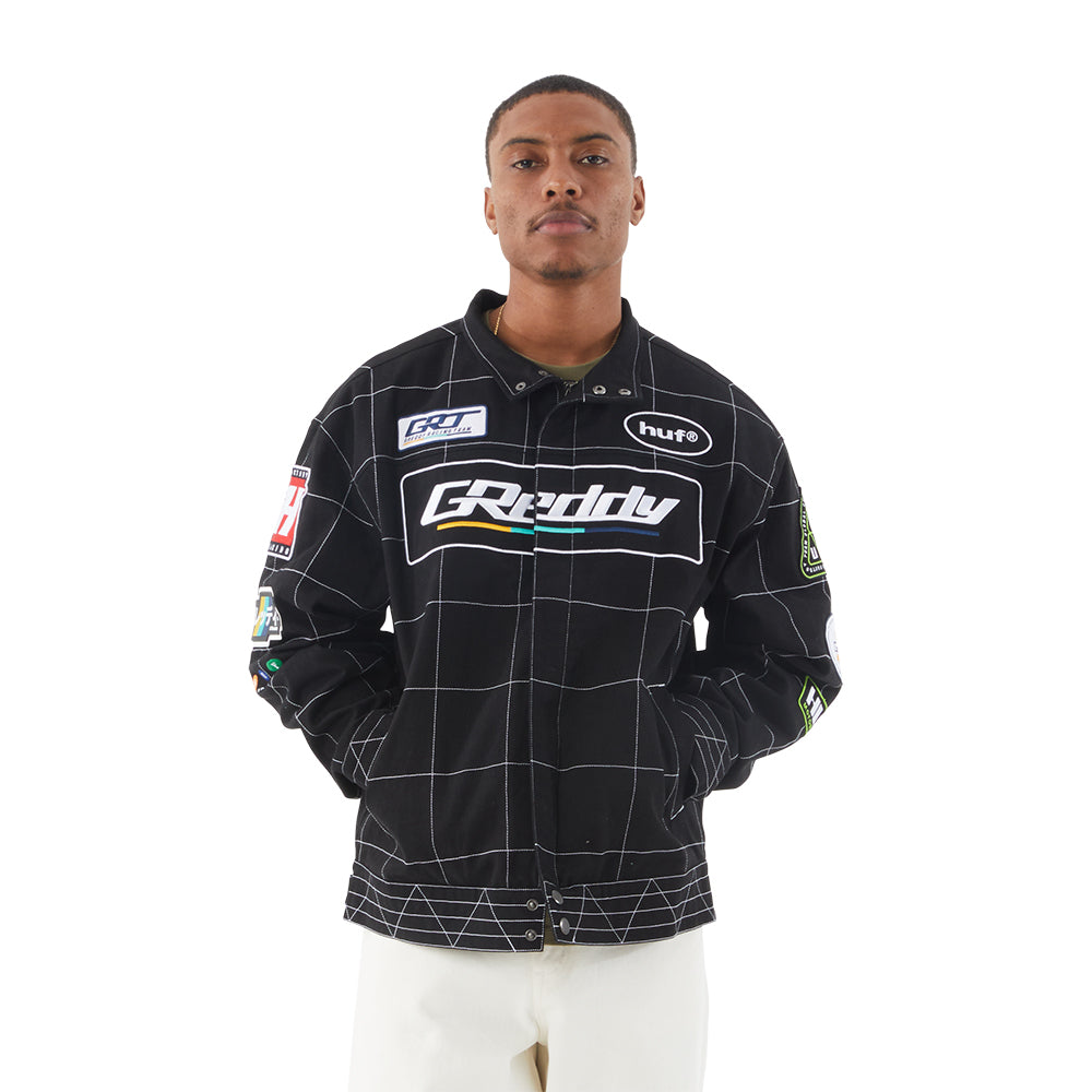 HUF HUF X GREDDY RACING TEAM JACKET // BLACK