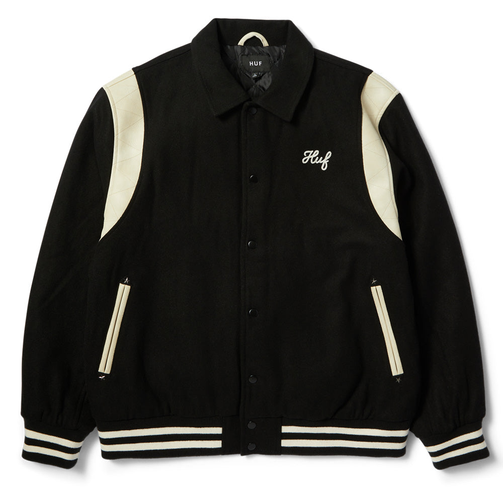 huf jk00439 song varsity jacket black