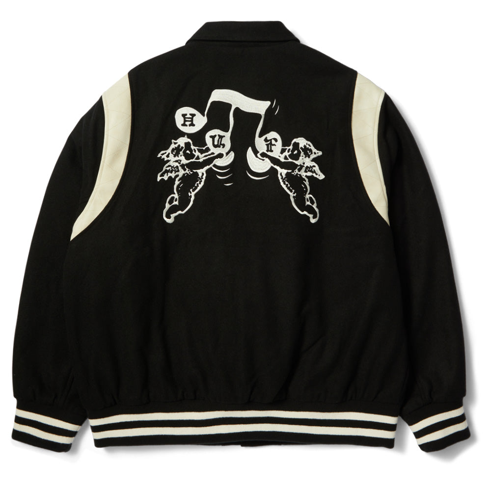 huf jk00439 song varsity jacket black