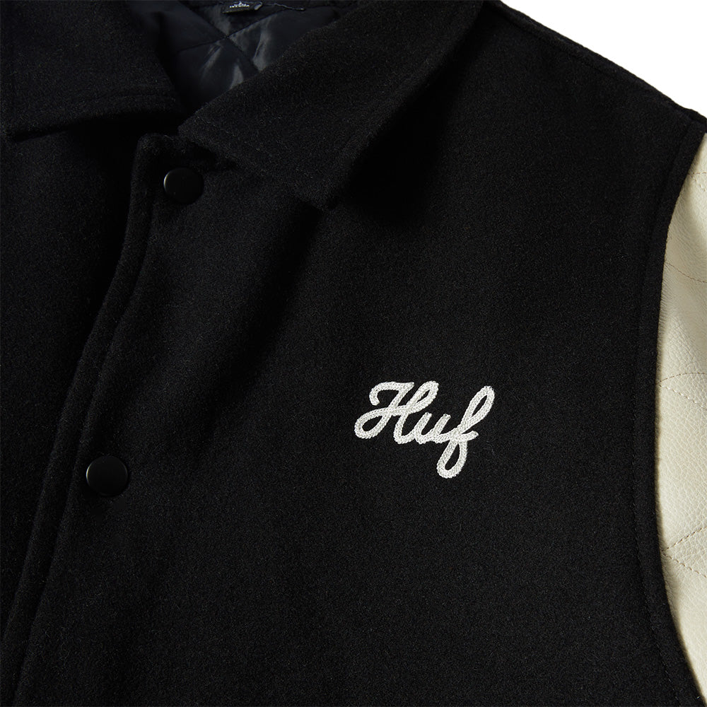 huf jk00439 song varsity jacket black