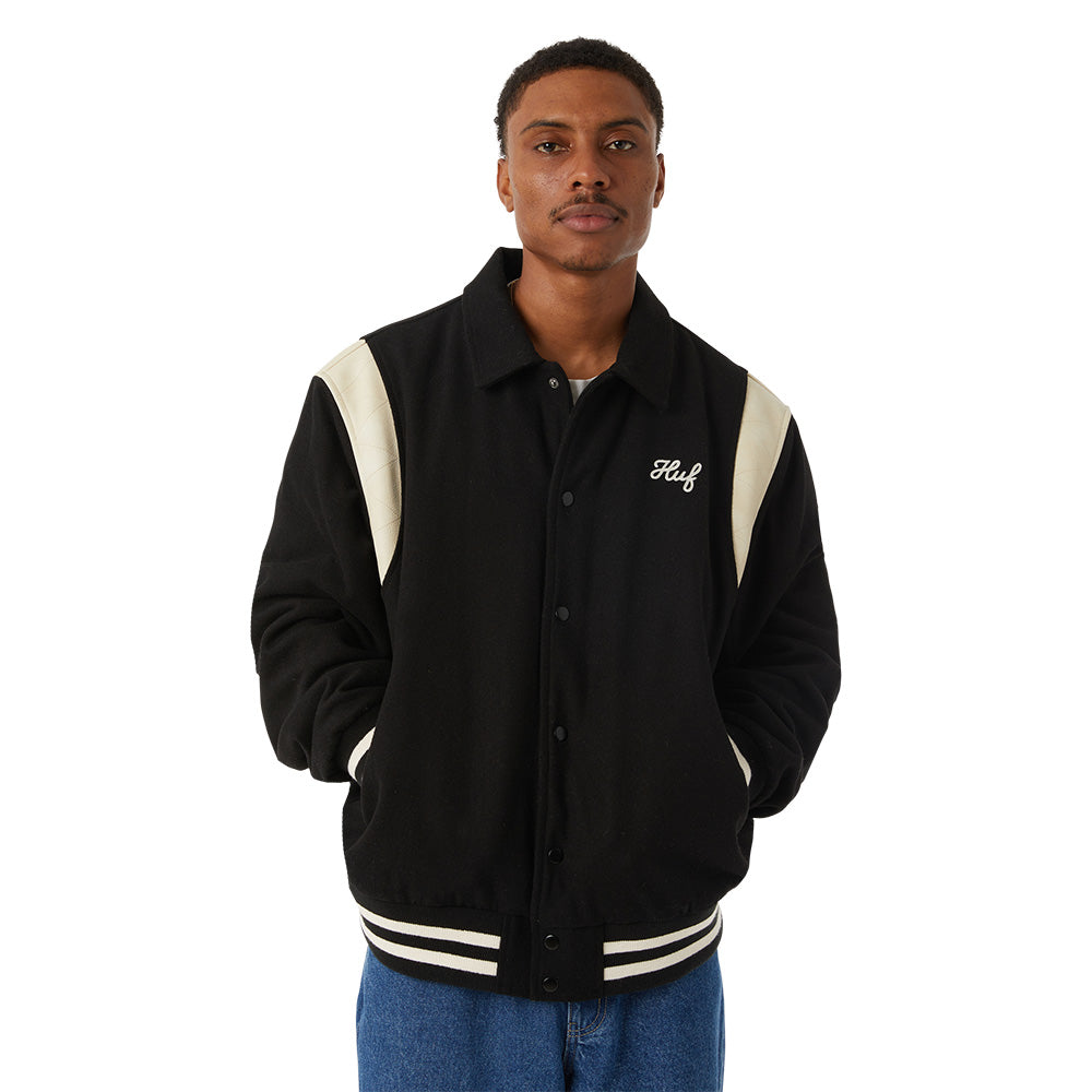 huf jk00439 song varsity jacket black
