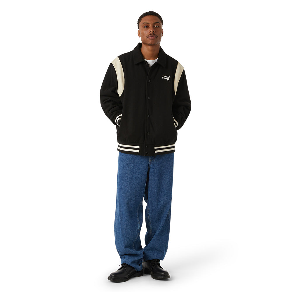 huf jk00439 song varsity jacket black