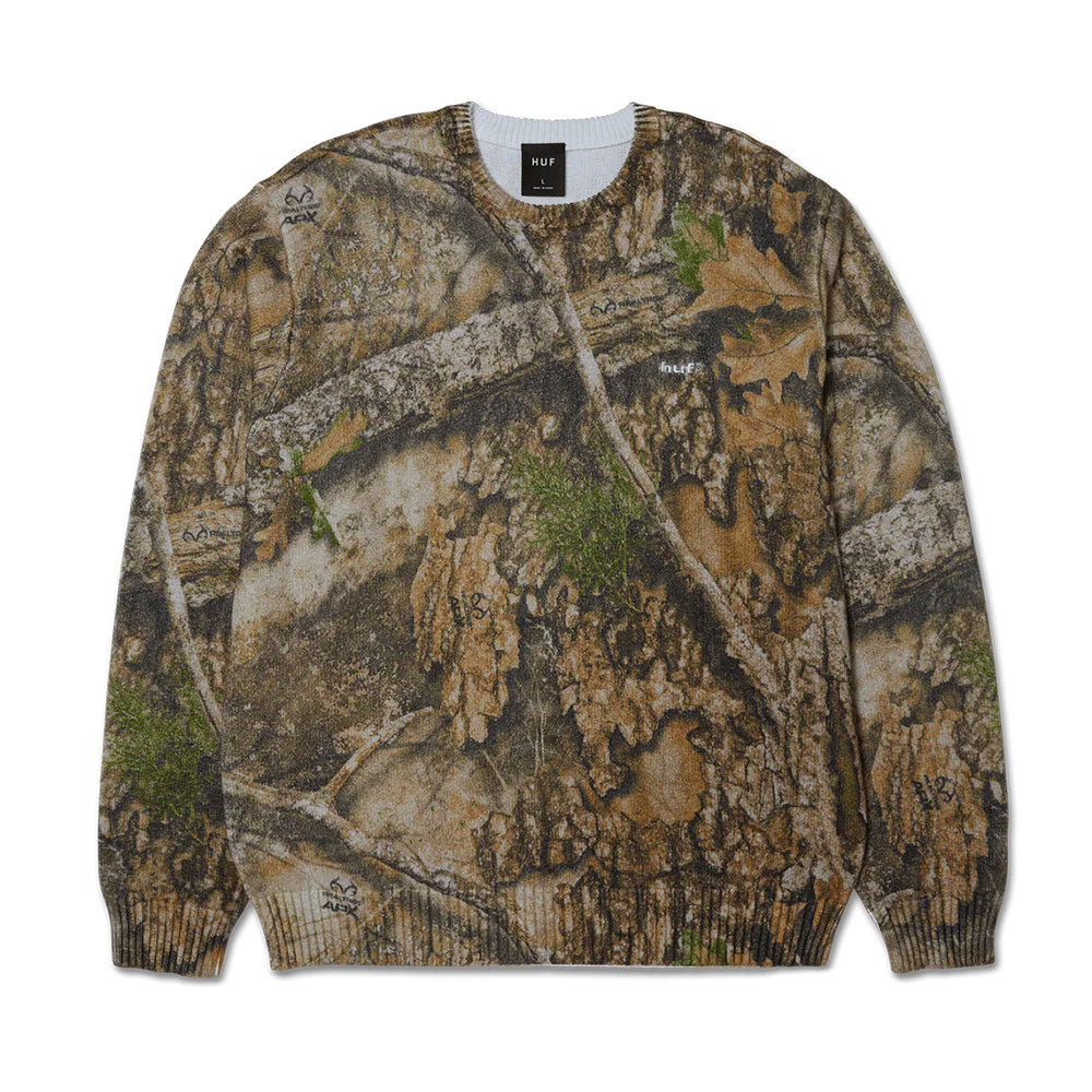 huf kn00562 realtree crewneck sweater realtree