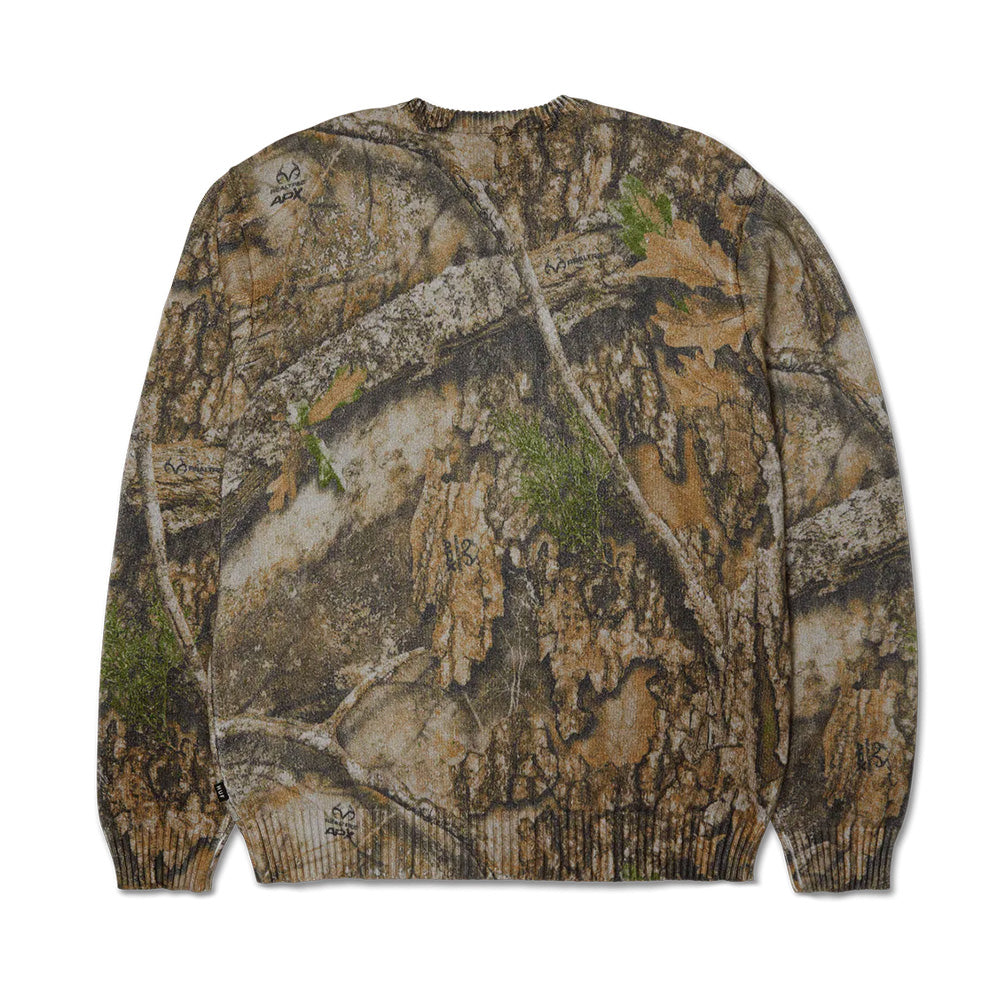 huf kn00562 realtree crewneck sweater realtree