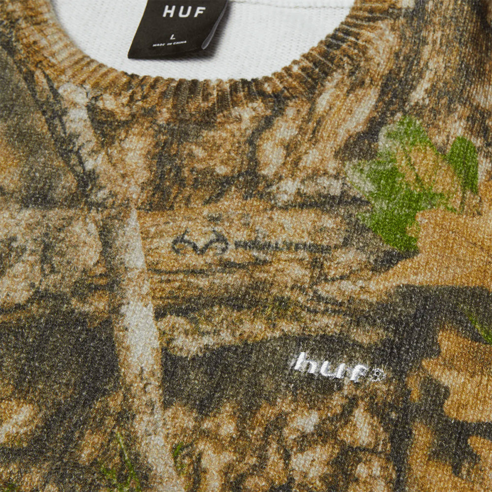 huf kn00562 realtree crewneck sweater realtree