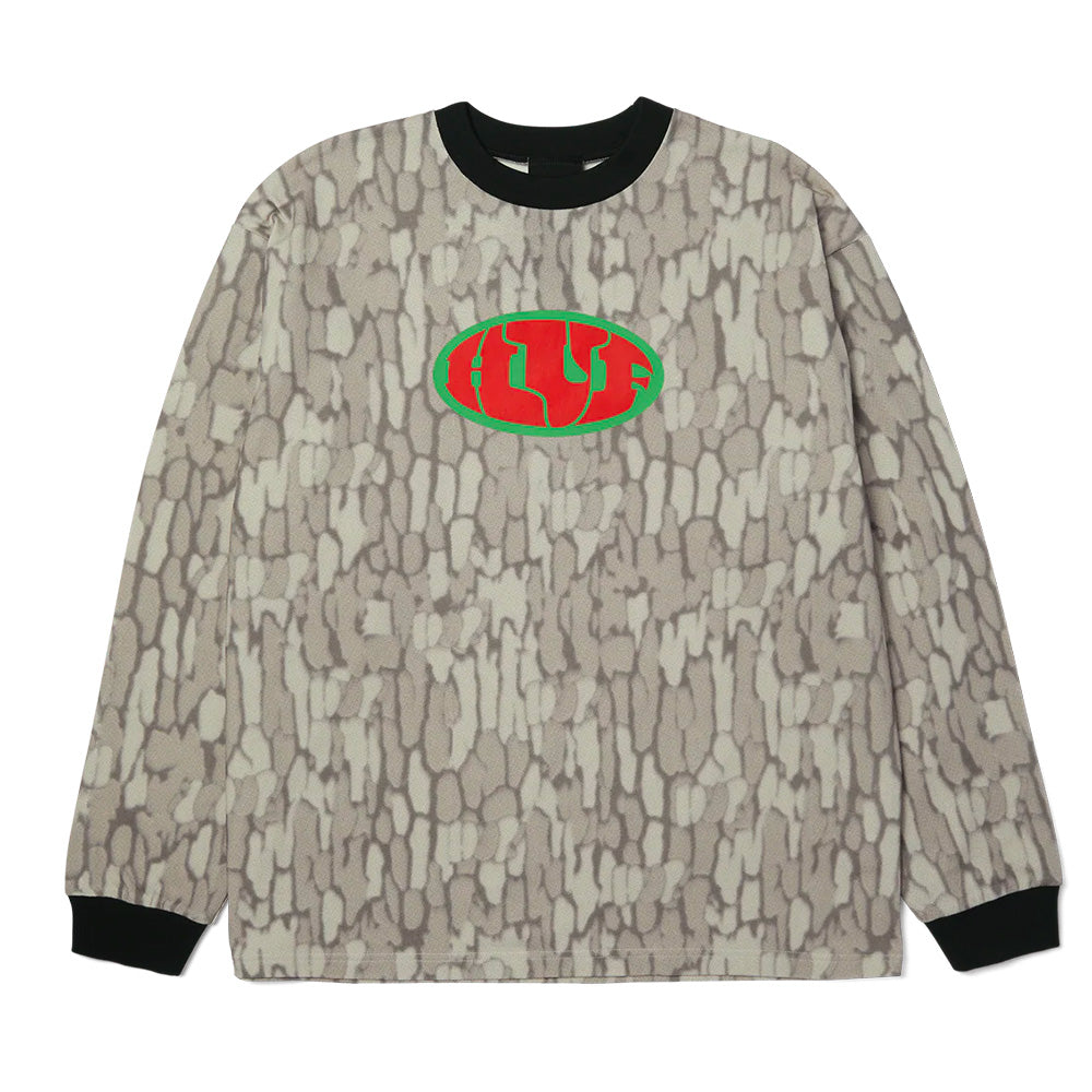 huf kn00576 warped camo ls knit top muted camo