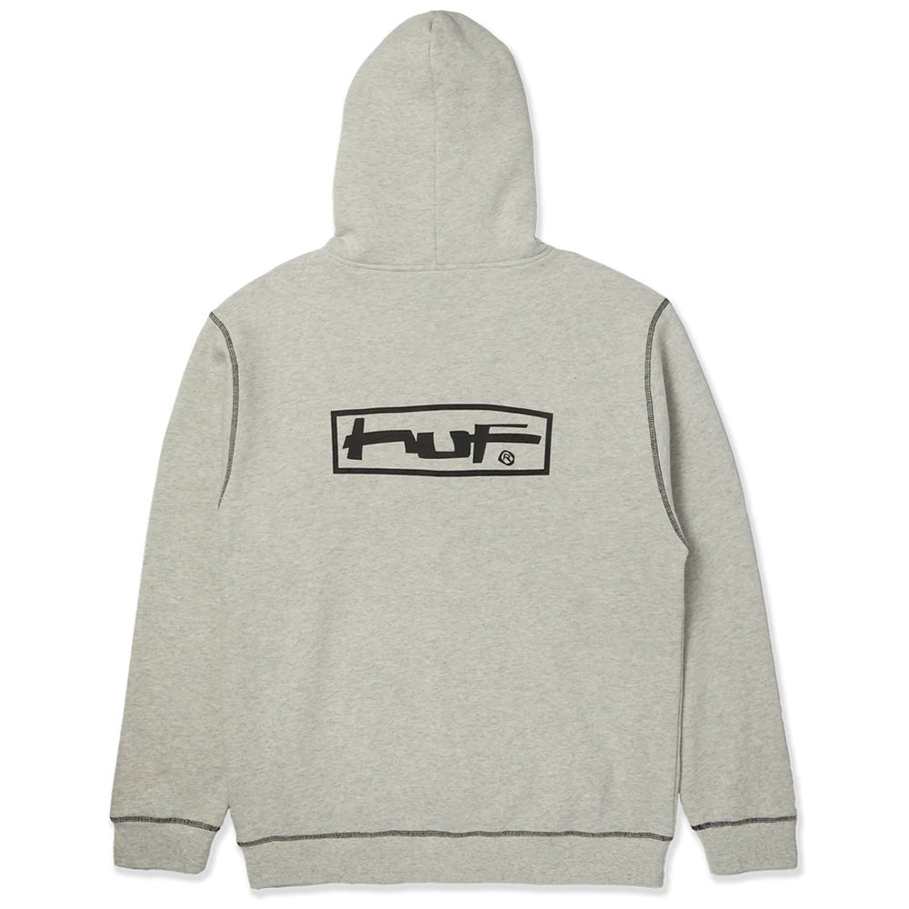 huf pf00756 stretch fz hoodie ash