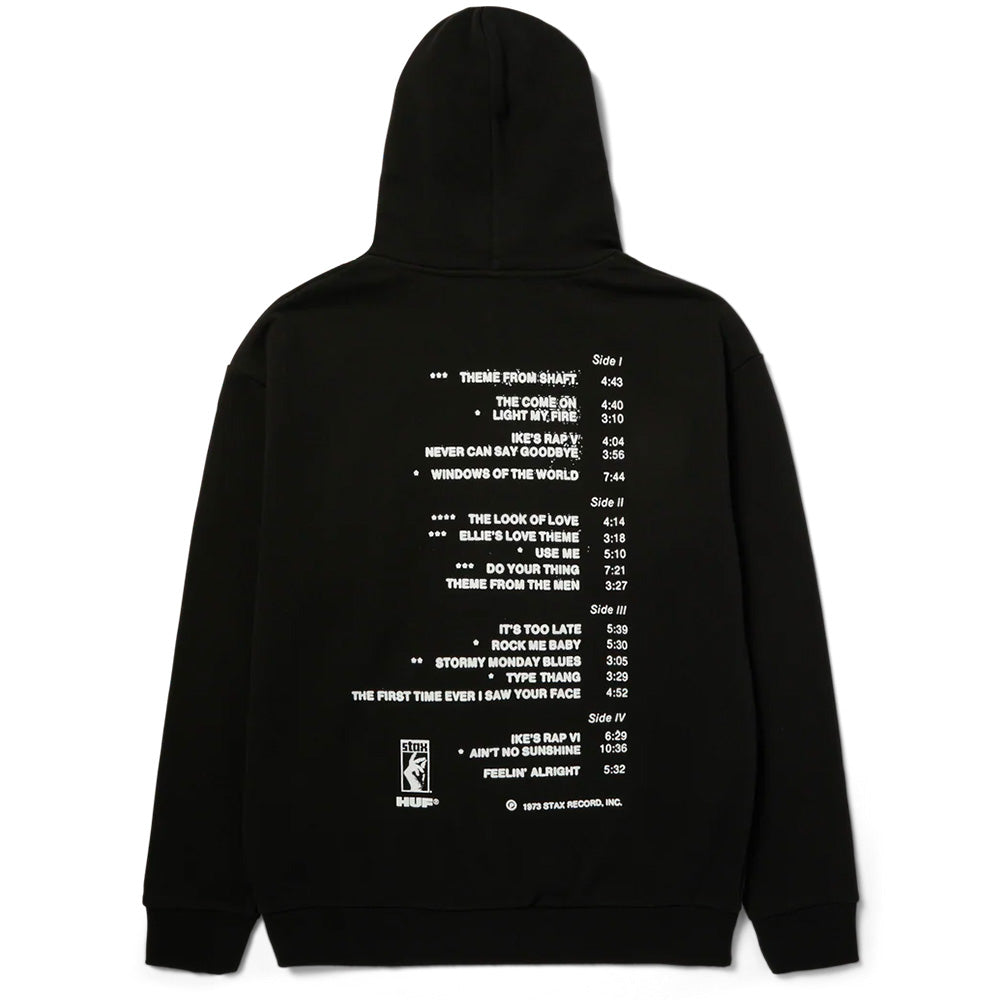 huf pf00775 x isaac hayes tahoe heavyweight hoodie black