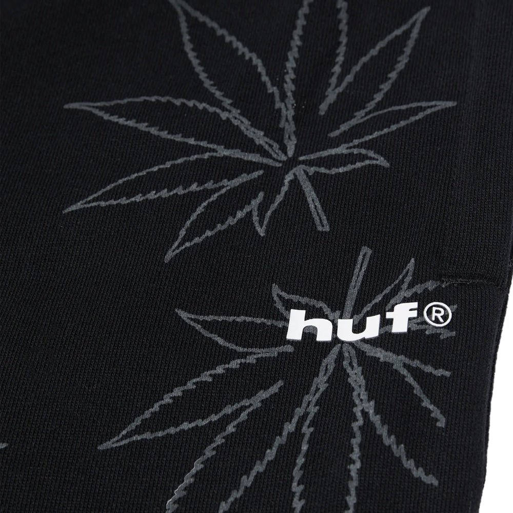 huf pt00301 plantlife fleece pant black