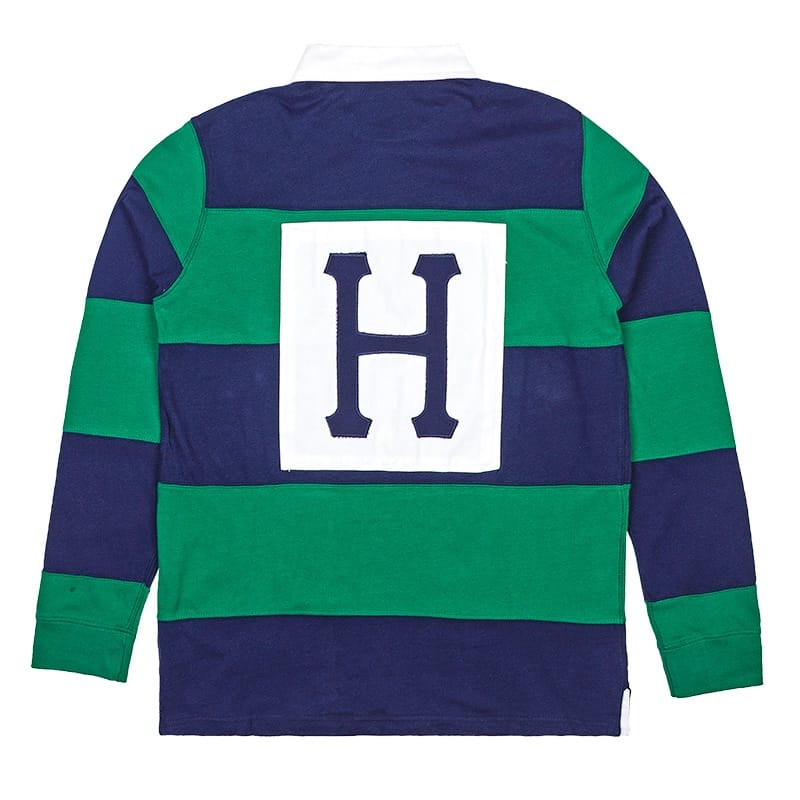 huf scholar longsleeve rugby shirt greennavy