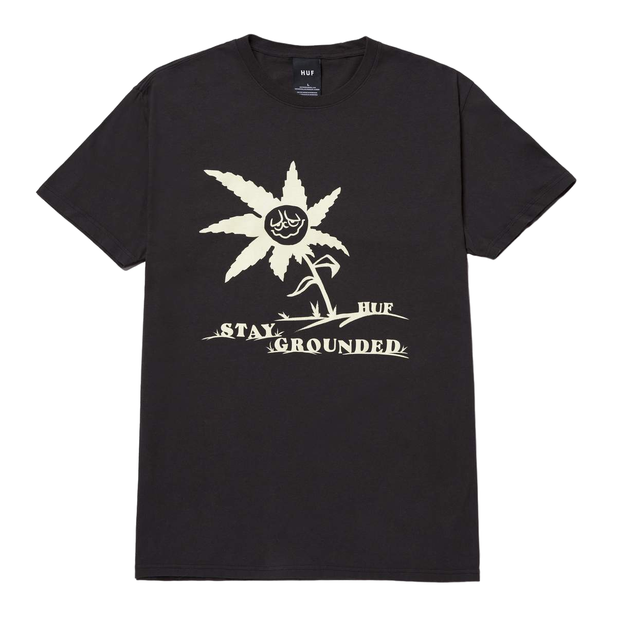 HUF HUF STAY GROUNDED WASHED S/S TEE // WASHED BLACK