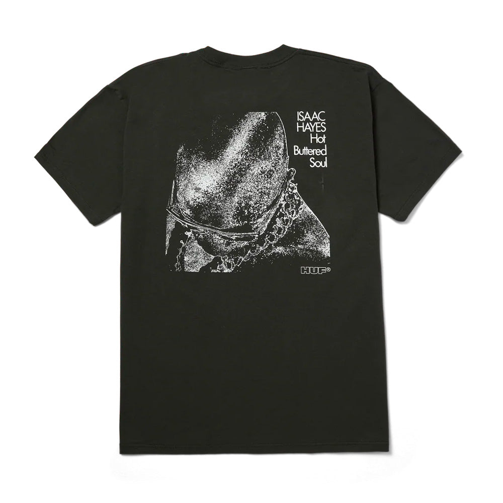 huf ts02542 x isaac hayes hot buttered heavyweight t shirt vintage black