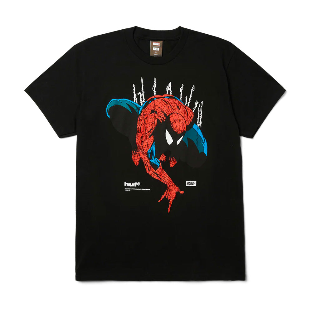 huf ts02725 x marvel spider man perceptions t shirt black white