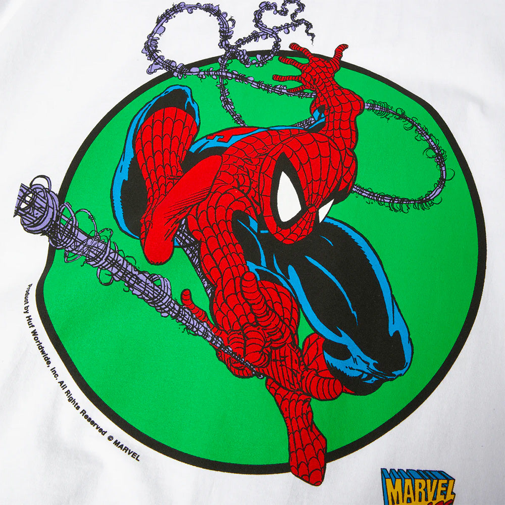 huf ts02725 x marvel spider man three hundred t shirt white