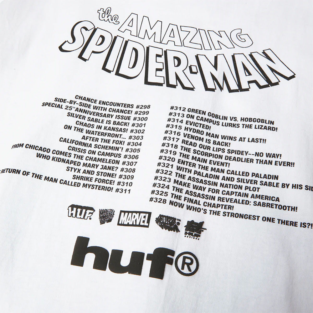 huf ts02725 x marvel spider man three hundred t shirt white