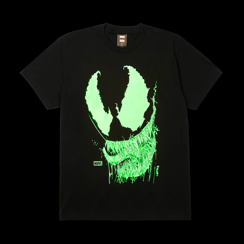 huf ts02726 x marvel spider man vile t shirt black white