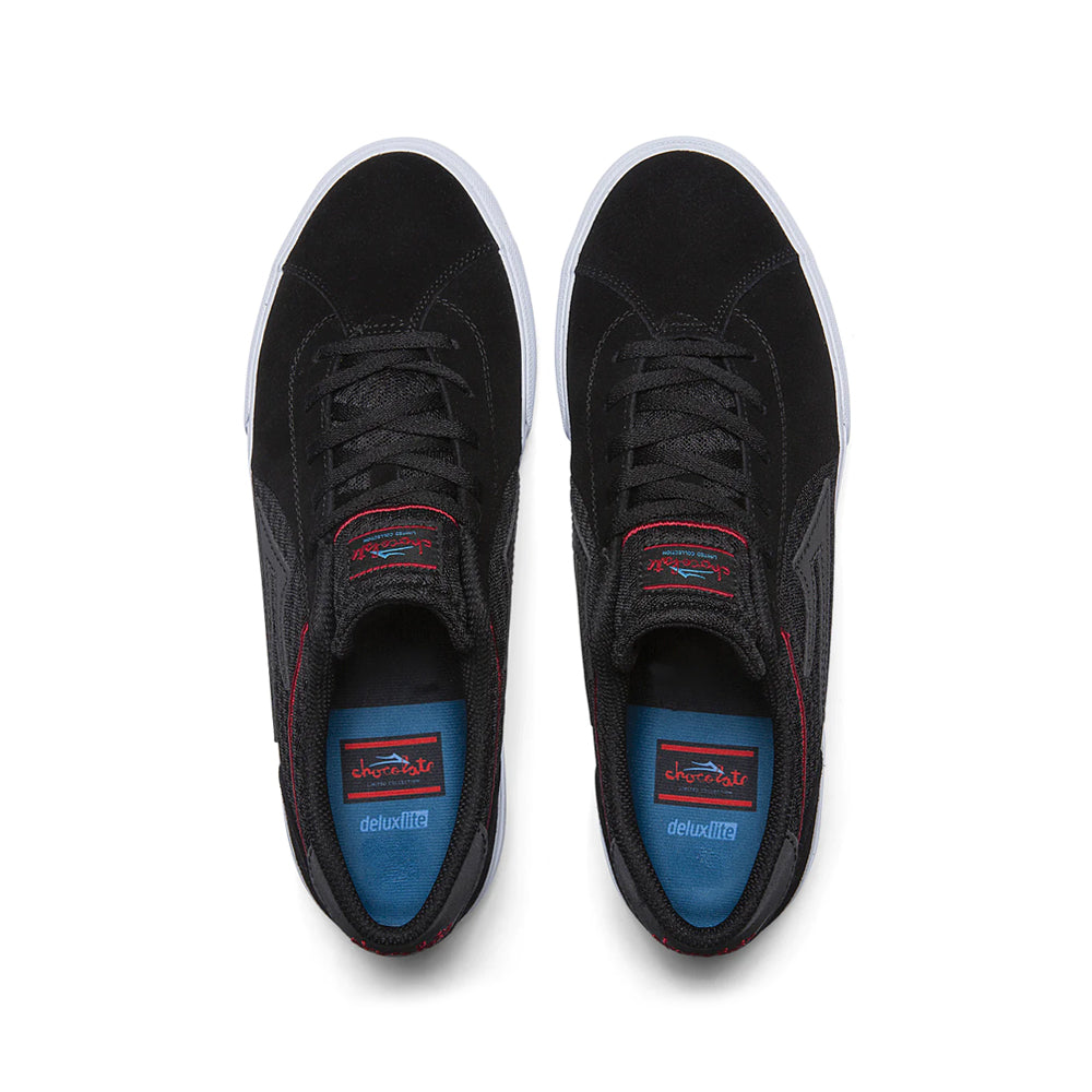 lakai x chocolate ms1240112a00 bkres flaco ii black red suede