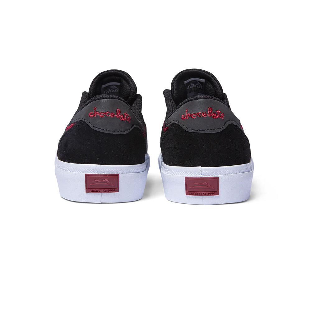 lakai x chocolate ms1240112a00 bkres flaco ii black red suede