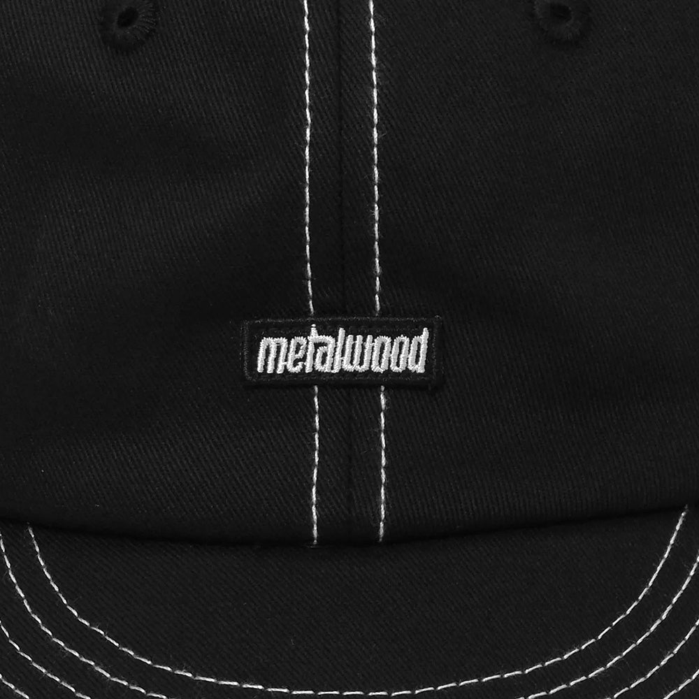 metalwood mws24 01 11 blk mini metal logo 6 panel hat black