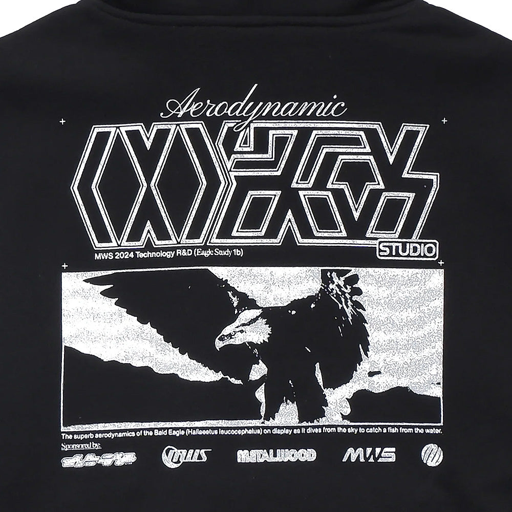 metalwood mws24 06 05 blk aerodynamic hooded sweatshirt black