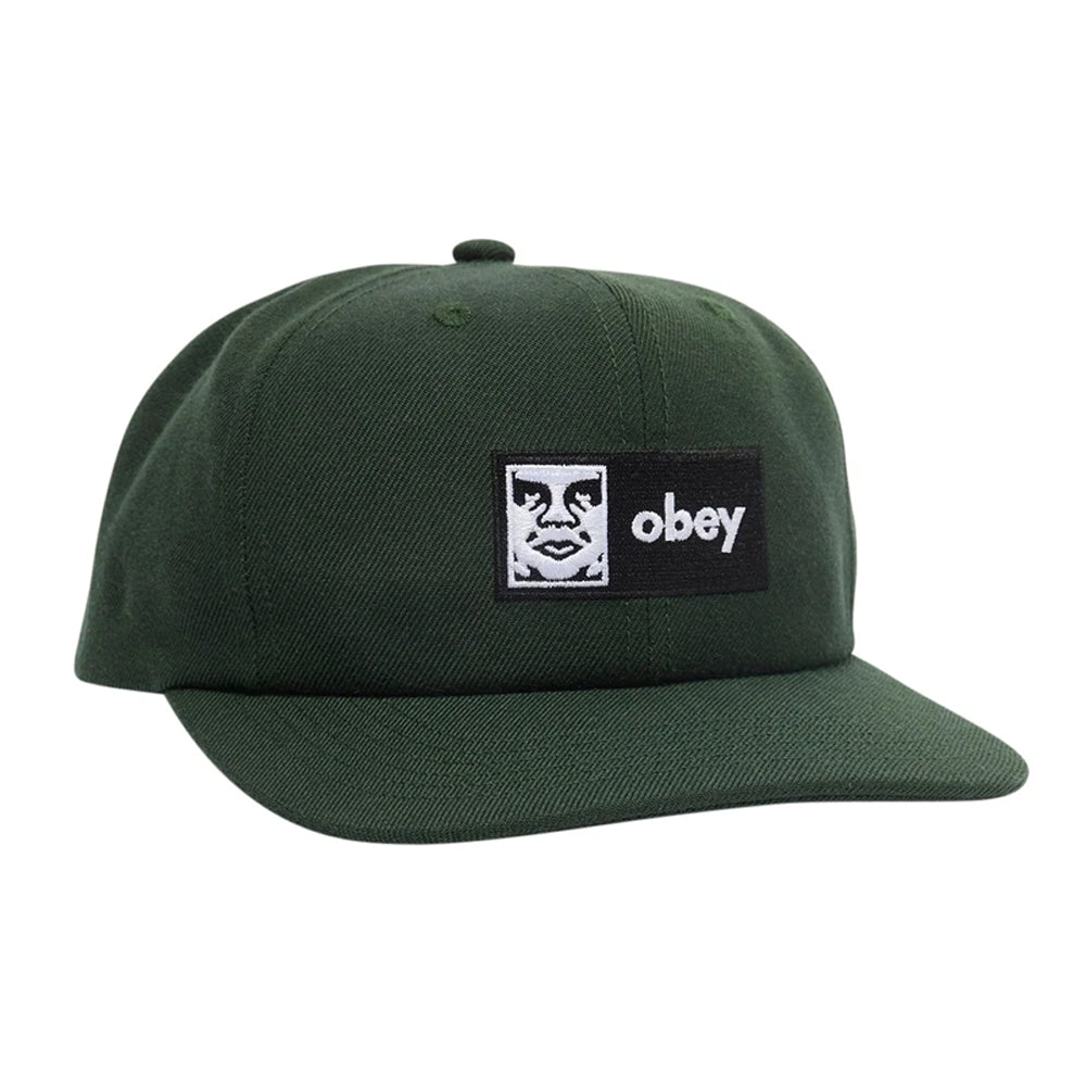 obey 100580351 obey case 6 panel classic snapback dark cedar