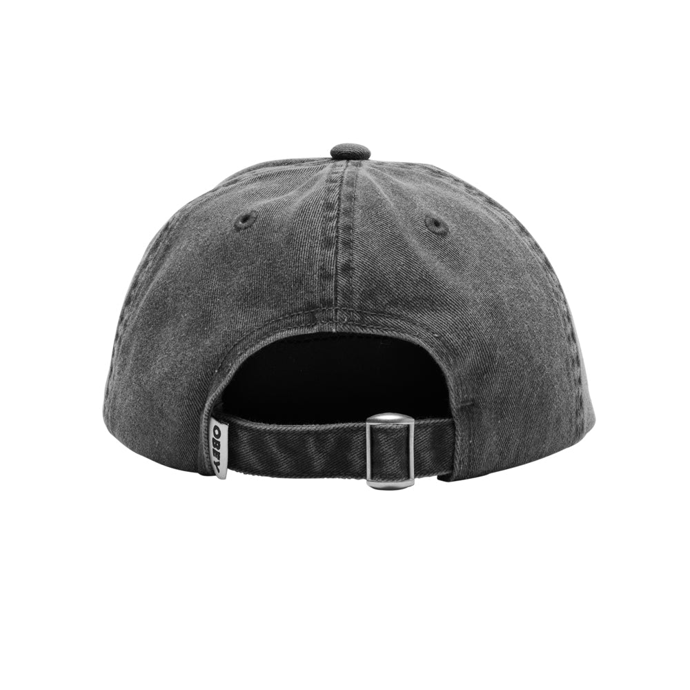 obey 100580367 pigment lowercase 6 panel strapback pigment black