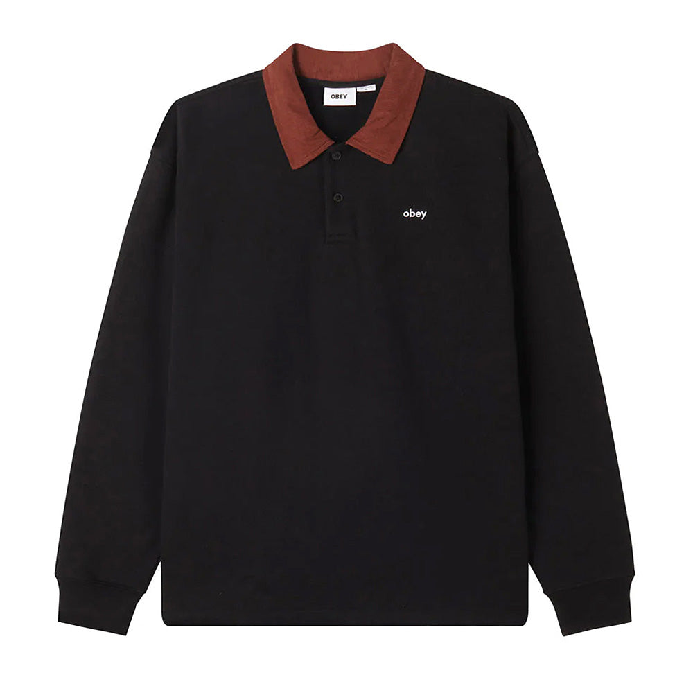 obey 111620095 palo fleece polo blk black