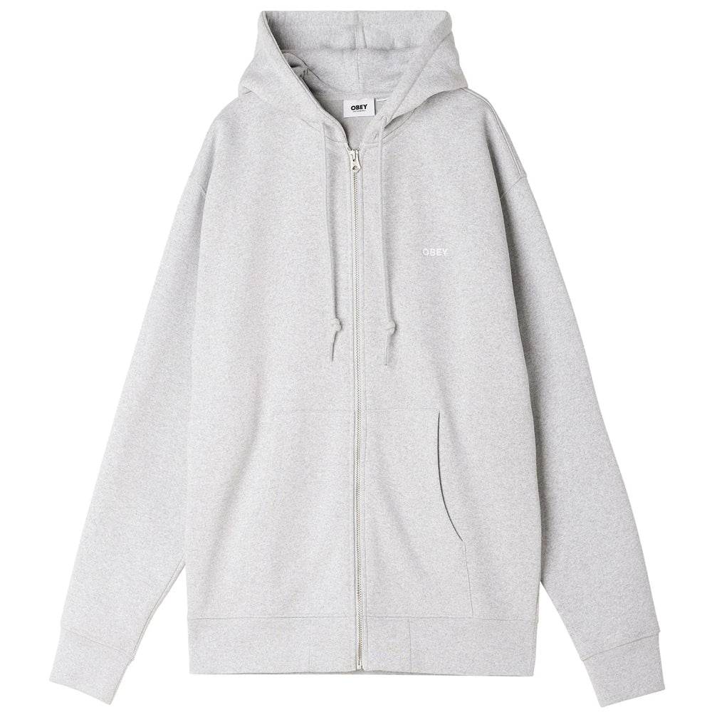 obey 112460010 established works bold zip hood ash grey