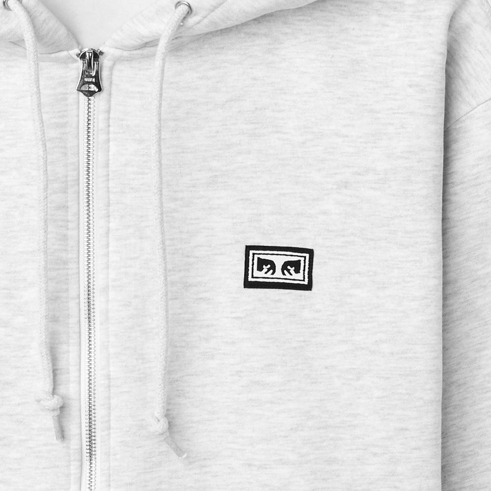 obey 112460011 established works eye zip hood ash grey